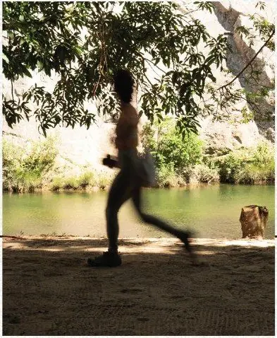 Corrida ao ar livre na fazenda